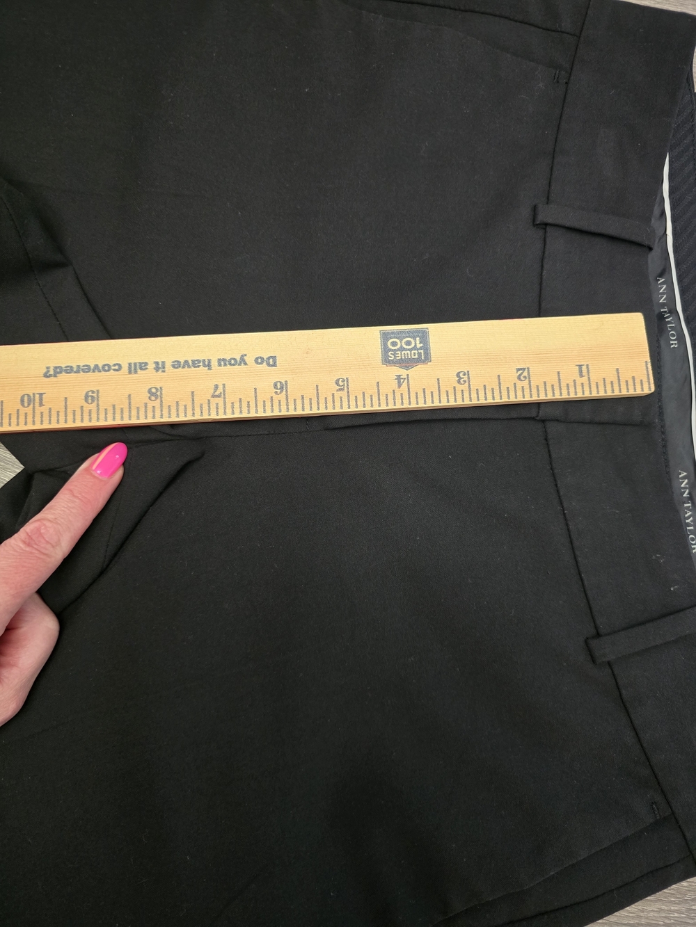 Ann Taylor Black Straight-Leg Dress Trousers 2 Petite Midrise - Picture 9 of 11